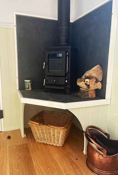log burning stove